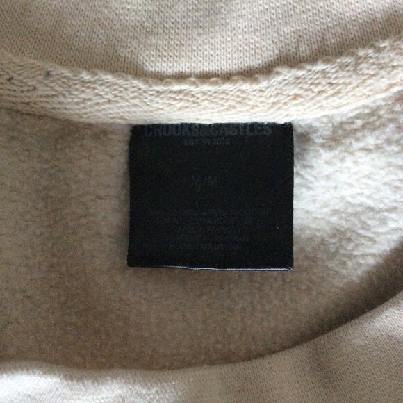 Crooks & Castles Men’s Logo Sweatshirt – Cream – Size M - Picture 3 of 6